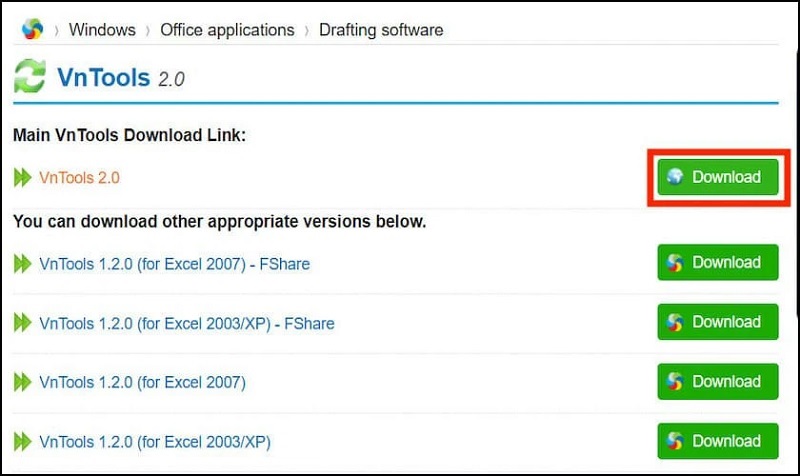 Tải phần mềm Vntools về máy tính