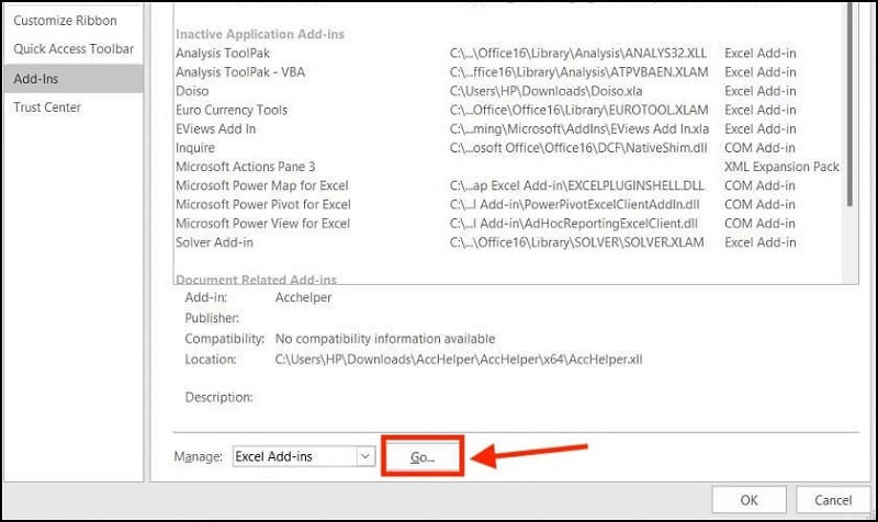 Chọn vào nút Go...