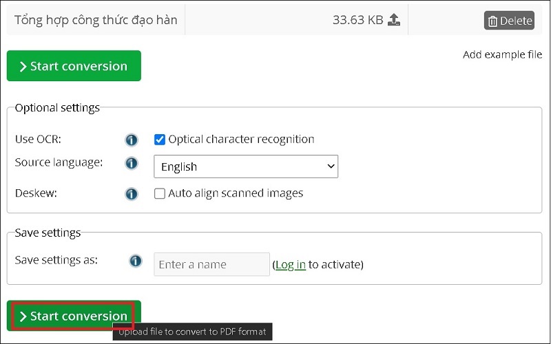 Nhấn nút Start Convert