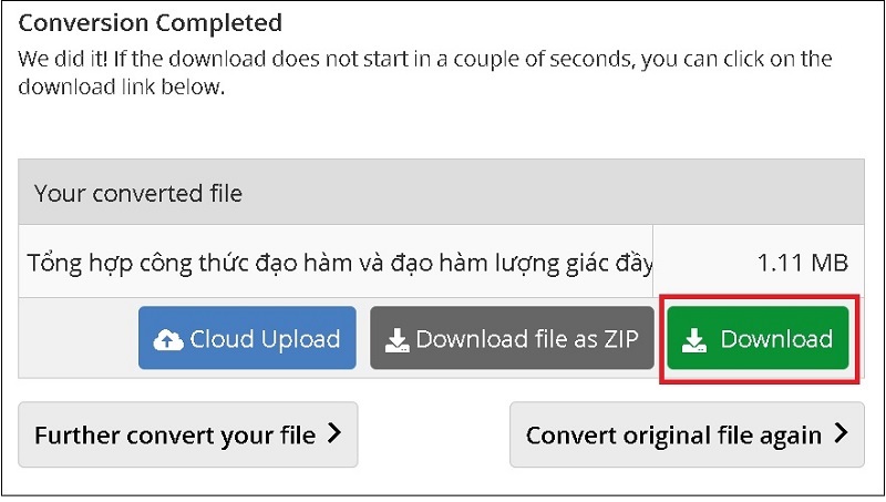 Nhấn nút Download