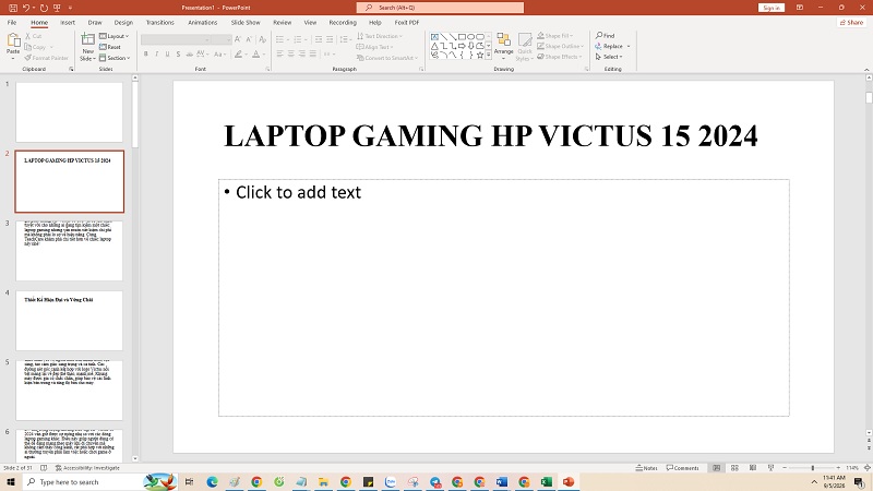 Chuyển Word sang PowerPoint trực tiếp trong PowerPoint bước 5
