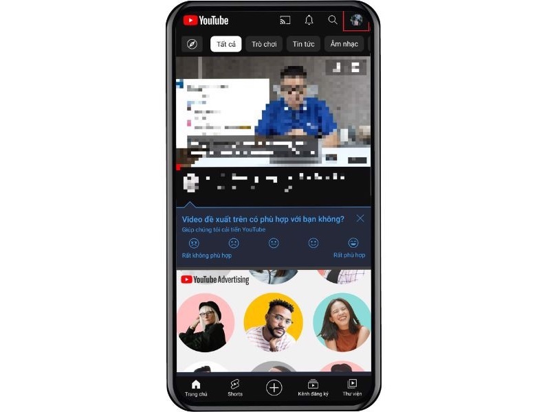 Mở ứng dụng YouTube