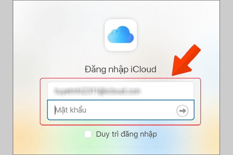 Nhập ID Apple và Mật khẩu vào rồi nhấn phím Enter