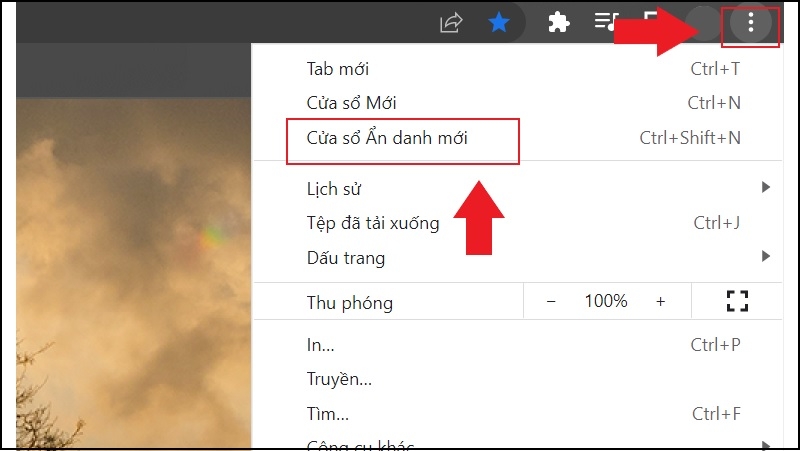 Mở cửa sổ ẩn danh để đăng nhập tài khoản Facebook thứ hai Mở cửa sổ ẩn danh để đăng nhập tài khoản Facebook thứ hai