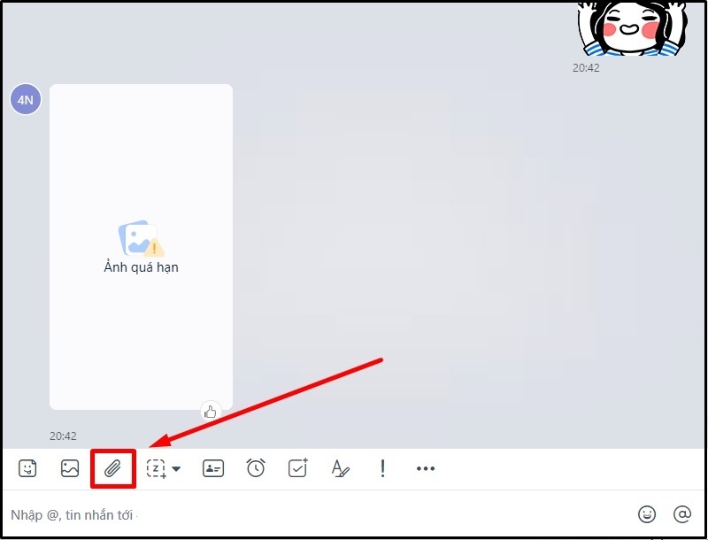 Nhấn vào biểu tượng Gửi file