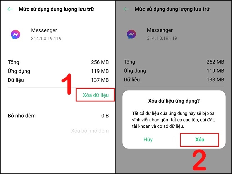 Chọn Xóa