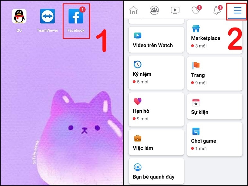 Nhấn vào biểu tượng 3 dấu gạch ngang