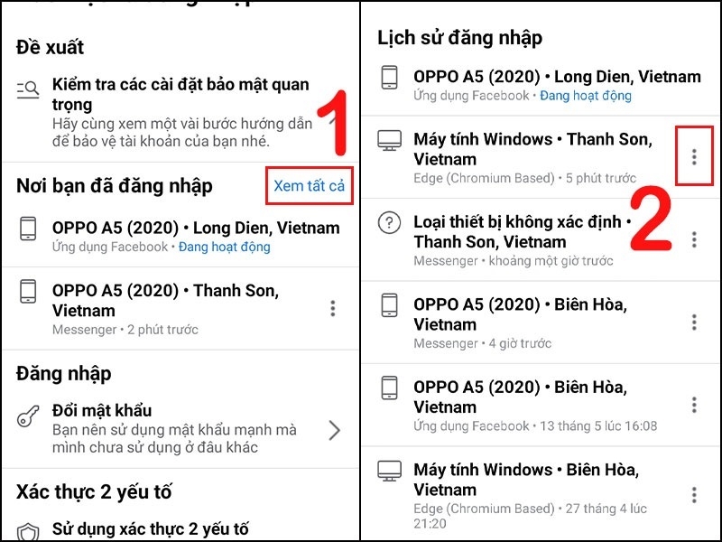 Nhấn vào biểu tượng 3 chấm