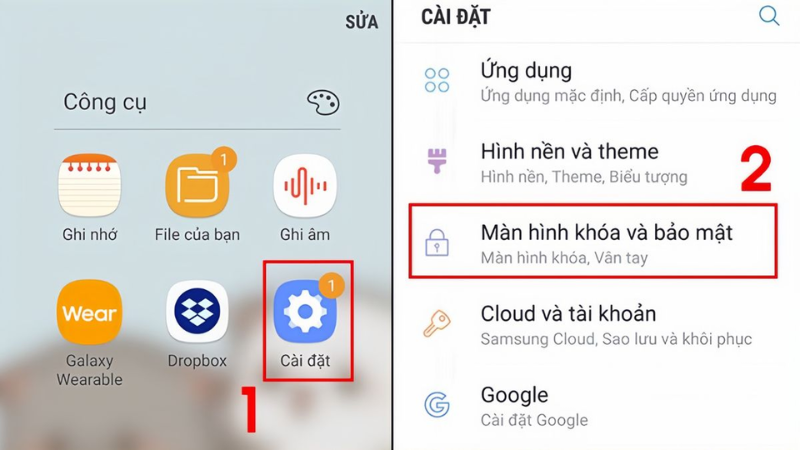 Cách đặt mật khẩu điện thoại Samsung