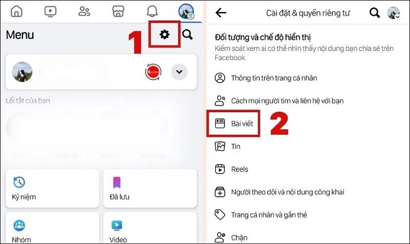 Chọn vào mục Bài viết