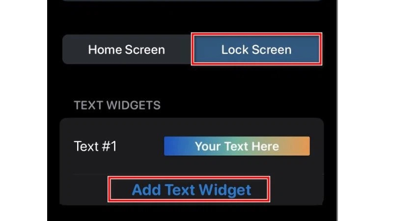 Chọn vào thẻ Home Screen Chọn vào thẻ Home Screen