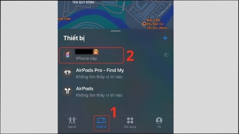 Tìm và chọn vào thiết bị mà bạn muốn tìm