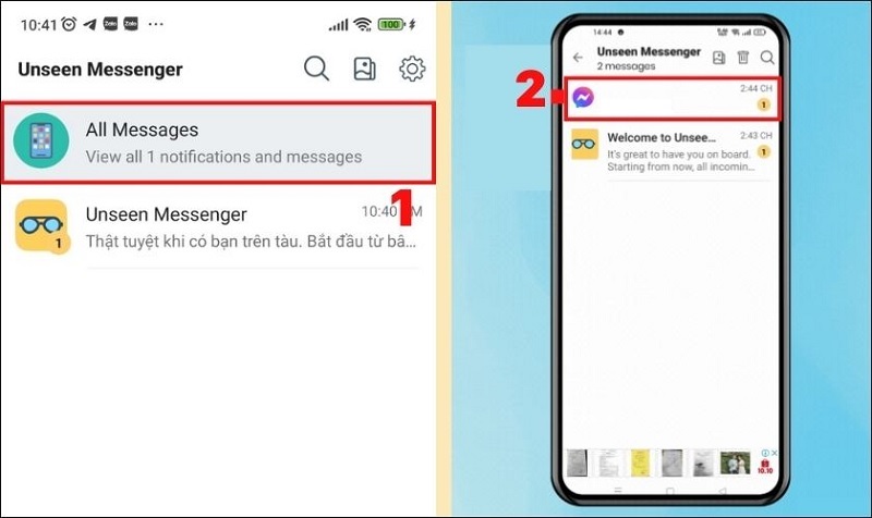 Chọn All Messages và vào Messenger