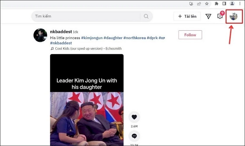 Chọn vào ảnh đại diện Tiktok