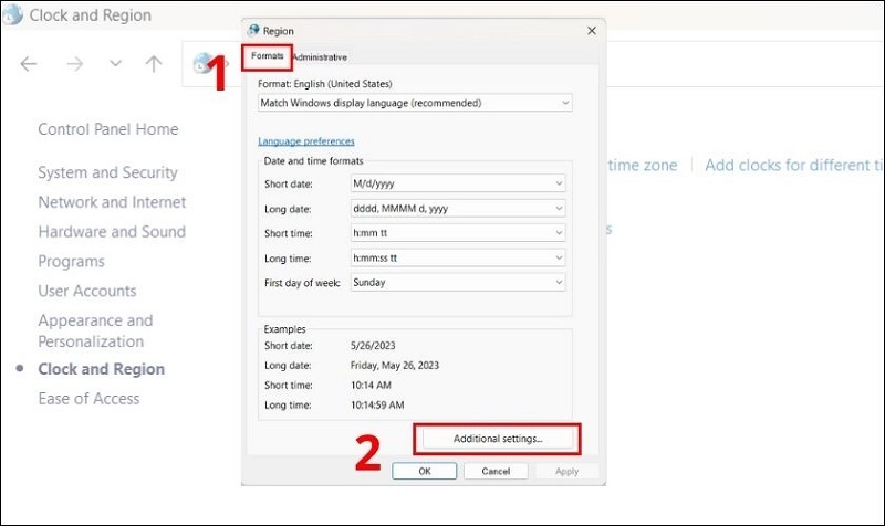 Chọn vào mục Additional settings