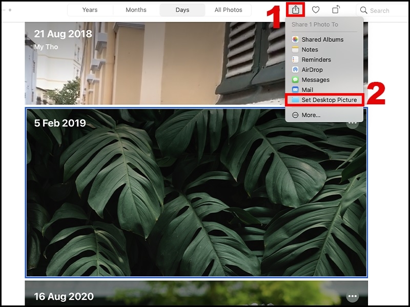 Chọn ảnh từ thư viện Photos trên macOS