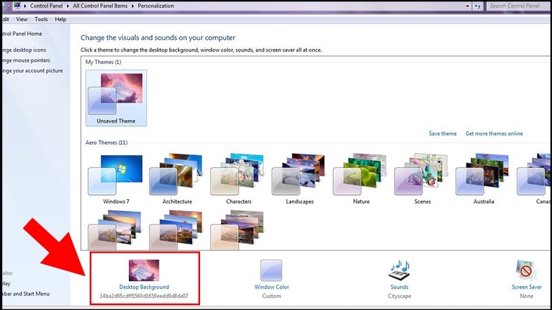 Hướng dẫn đổi hình nền máy tính win 7 qua settings