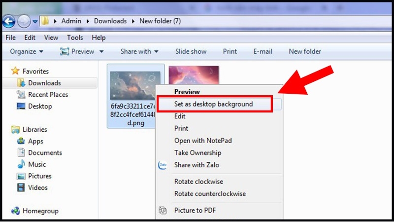 Cách đổi hình nền máy tính Windows 7