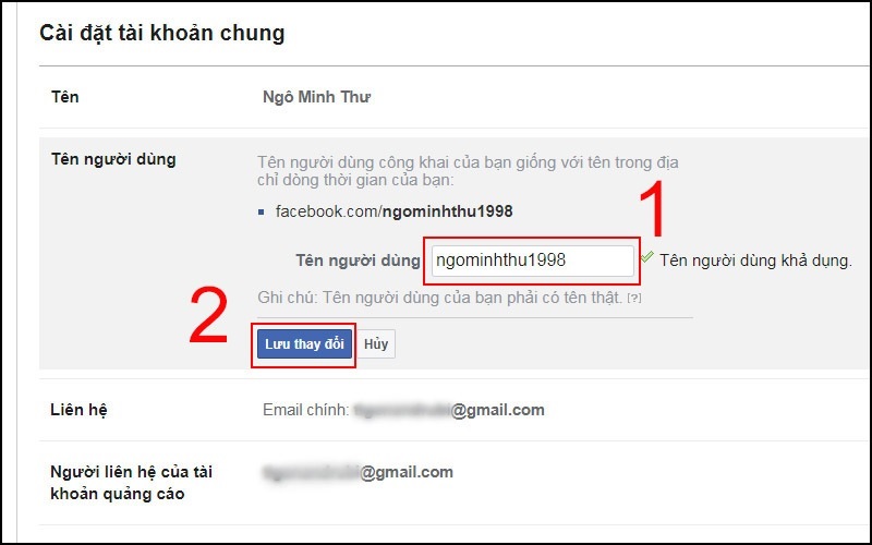 Nhấn nút Lưu thay đổi