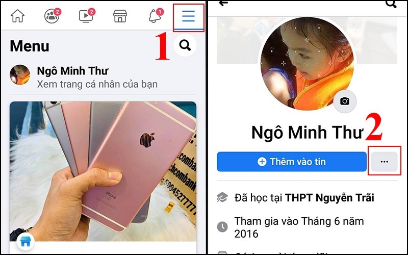 Nhấn vào biểu tượng 3 dấu gạch ngang