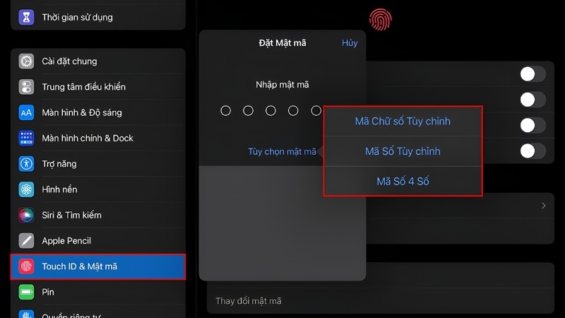 Màn hình nhập mật mã hiện tại trên iPad Màn hình nhập mật mã hiện tại trên iPad