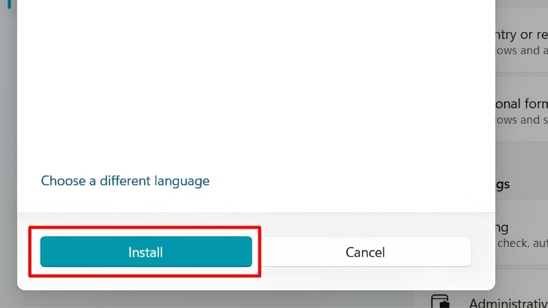 Chọn Set as my display language và nhấn Install Chọn Set as my display language và nhấn Install