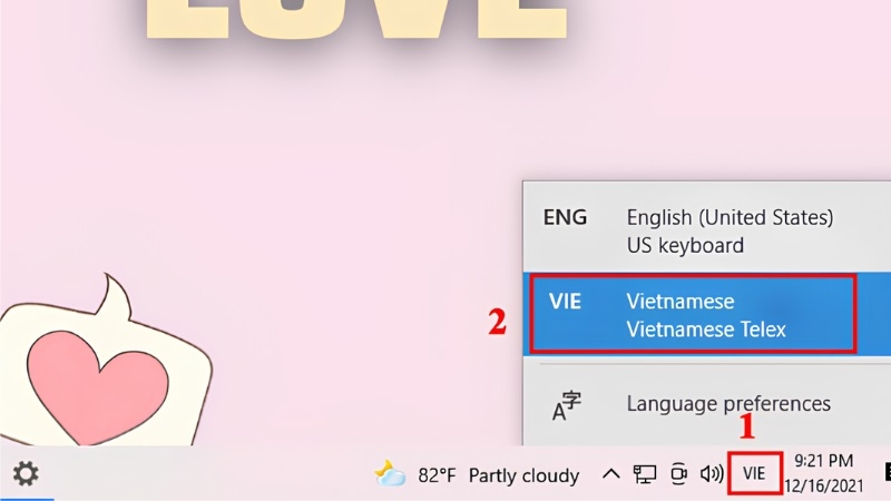 Chuyển ngôn ngữ bàn phím từ thanh Taskbar Windows 10 Chuyển ngôn ngữ bàn phím từ thanh Taskbar Windows 10
