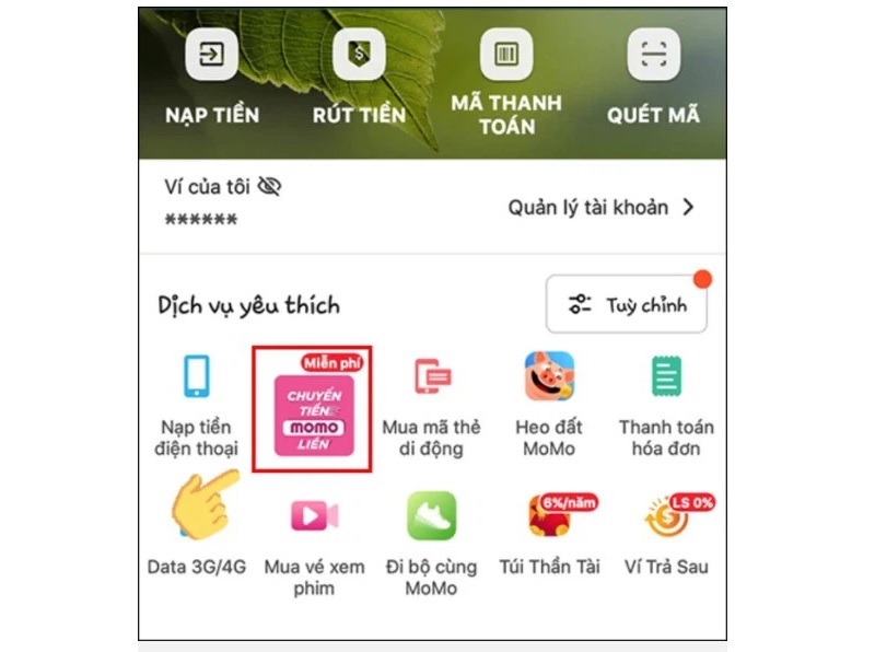 Chọn Đến ví MoMo
