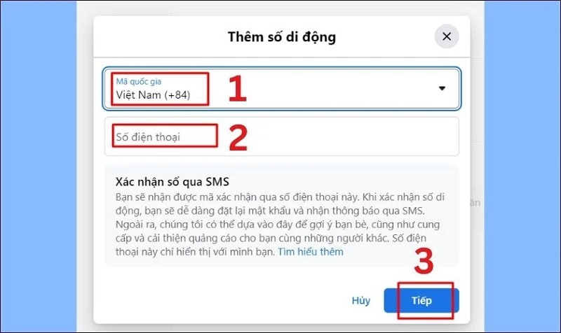Nhấn nút Tiếp