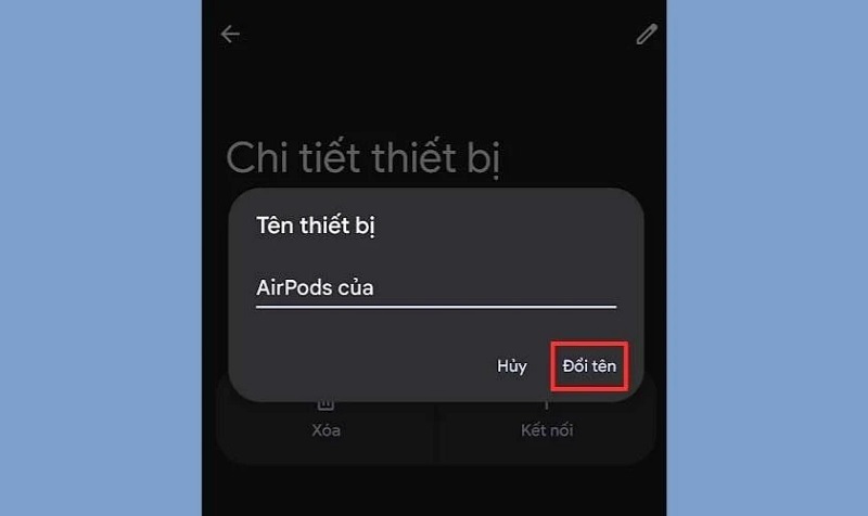 Nhấn nút Đổi tên