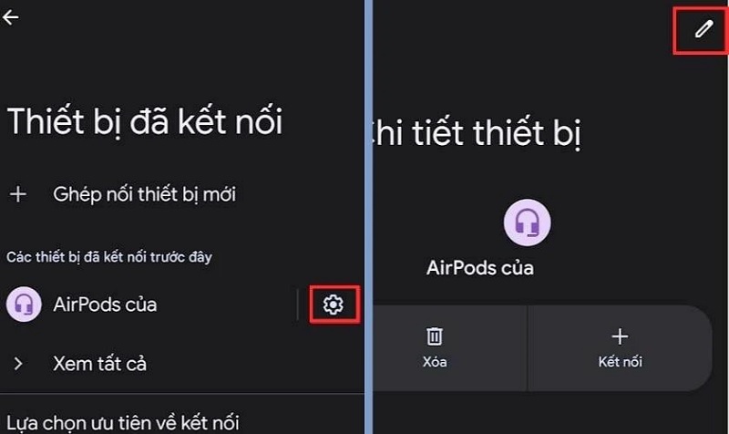 Chọn vào biểu tượng cây bút