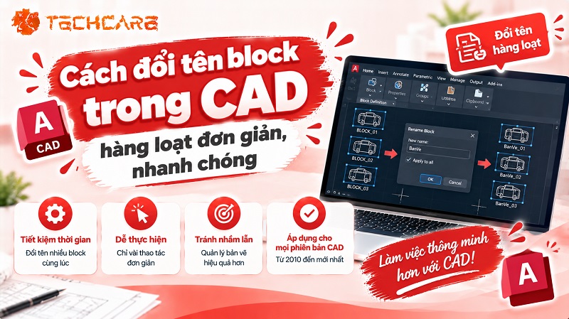 Cách đổi tên block trong CAD hàng loạt đơn giản, nhanh chóng
