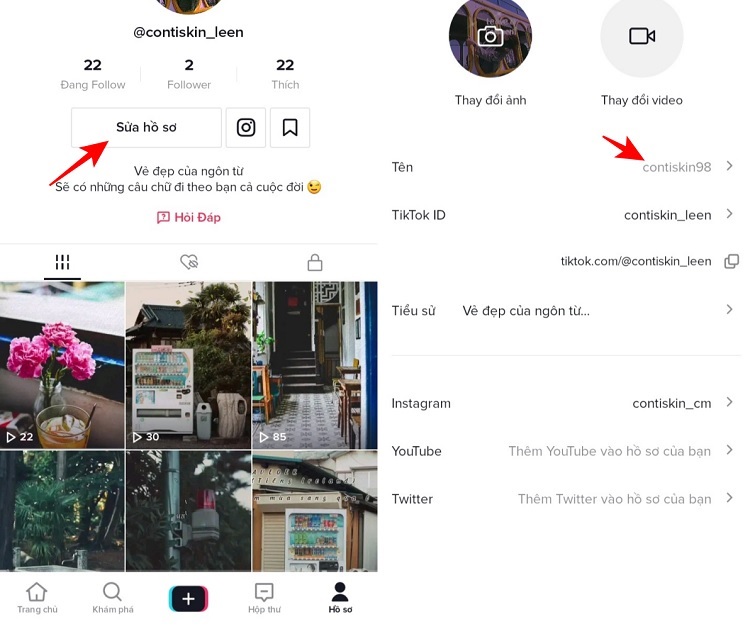 Cách đổi tên Tiktok trên điện thoại cực dễ