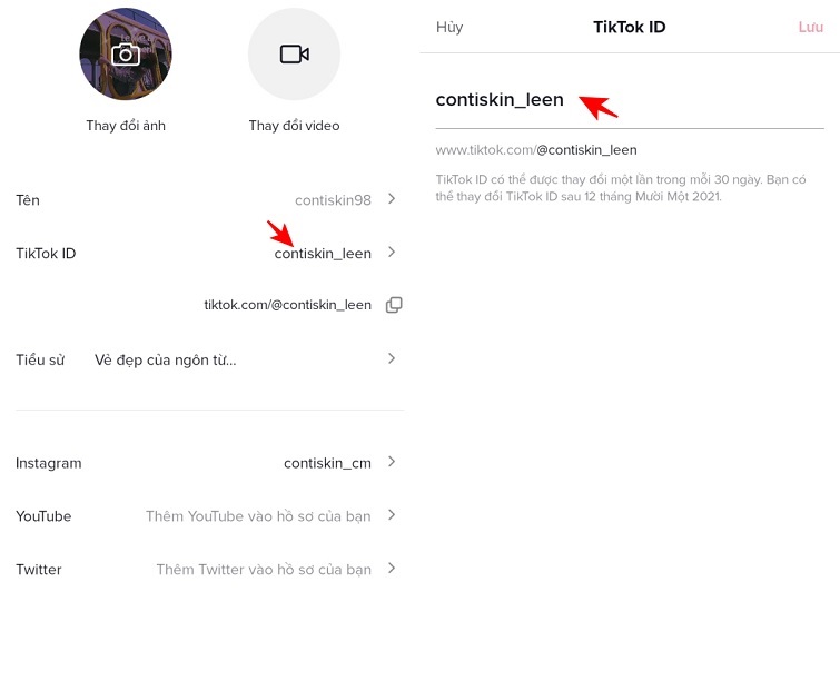 Cách đổi tên ID Tik Tok trên điện thoại
