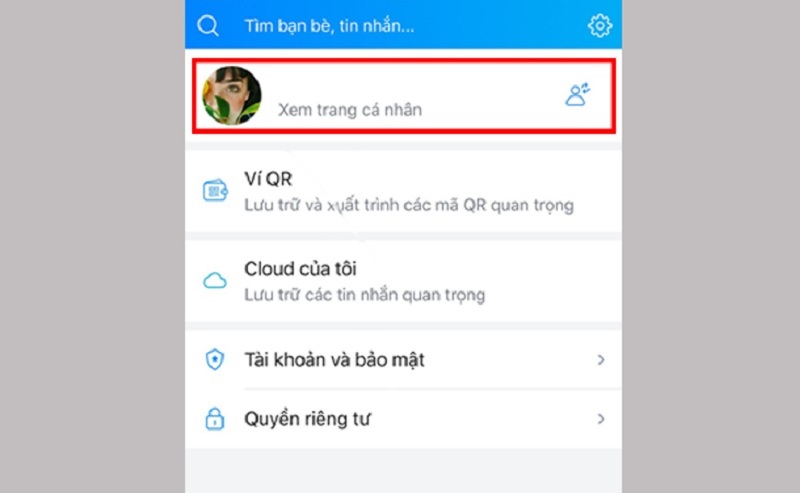 Chọn Xem trang cá nhân