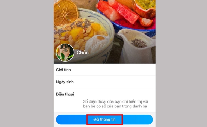 Chọn Đổi thông tin