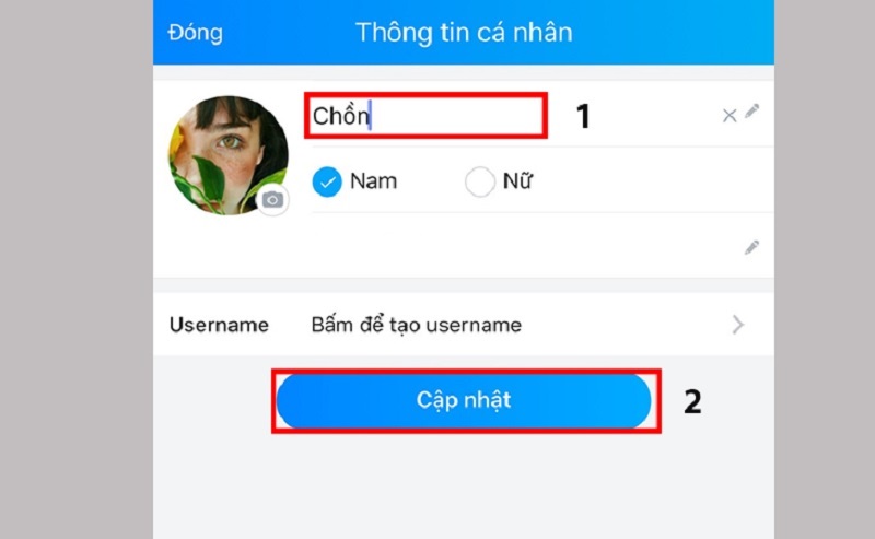 Nhấn nút Cập nhật