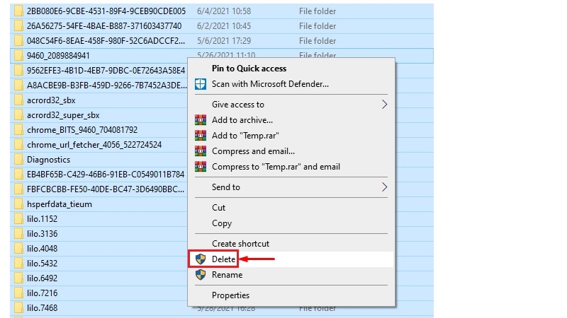 Nhấn Ctrl + A để chọn tất cả, cuối cùng nhấn Delete Nhấn Ctrl + A để chọn tất cả, cuối cùng nhấn Delete