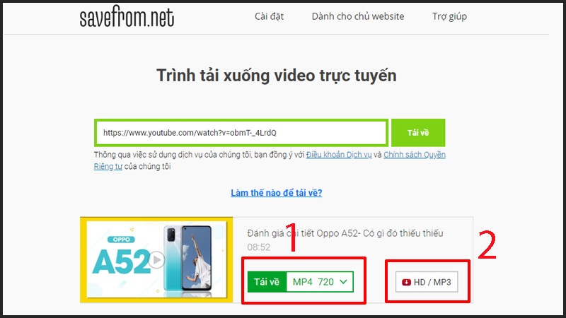 Cách tải video YouTube bằng Savefrom.net miễn phí Cách tải video YouTube bằng Savefrom.net miễn phí