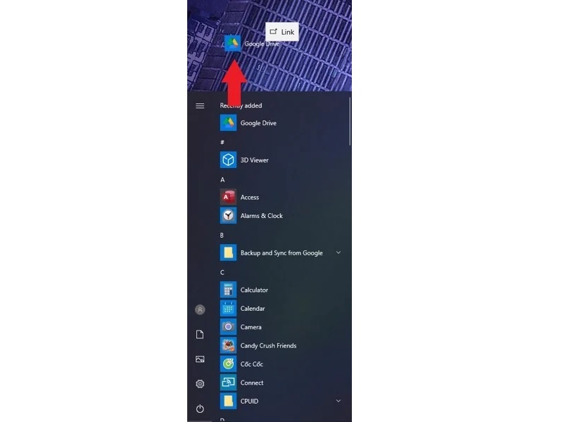 Cách đưa ứng dụng ra màn hình máy tính bằng cách kéo thả từ Start Menu
