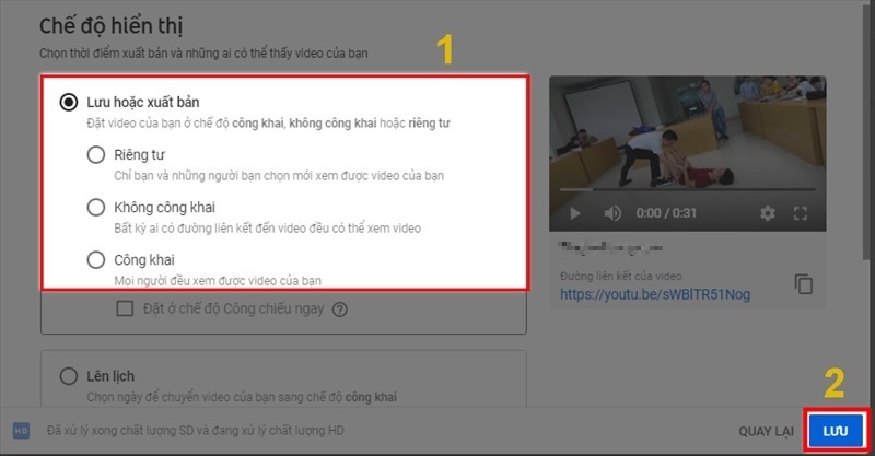Nhấn vào nút Lưu