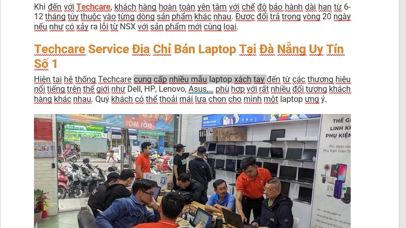 Bôi đen đoạn văn bản cần gạch ngang