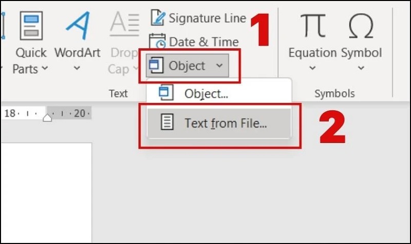 Chọn mục Text from File
