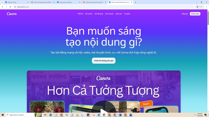 Truy cập Canva từ máy tính Truy cập Canva từ máy tính