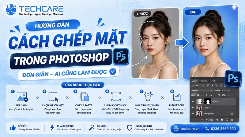 Hướng dẫn cách ghép mặt trong Photoshop đơn giản – Ai cũng làm được