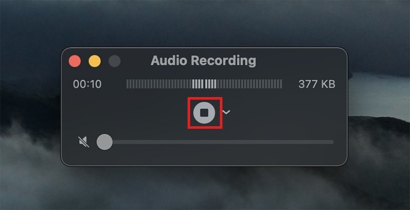 Dừng lại bằng cách nhấn vào biểu tượng Stop