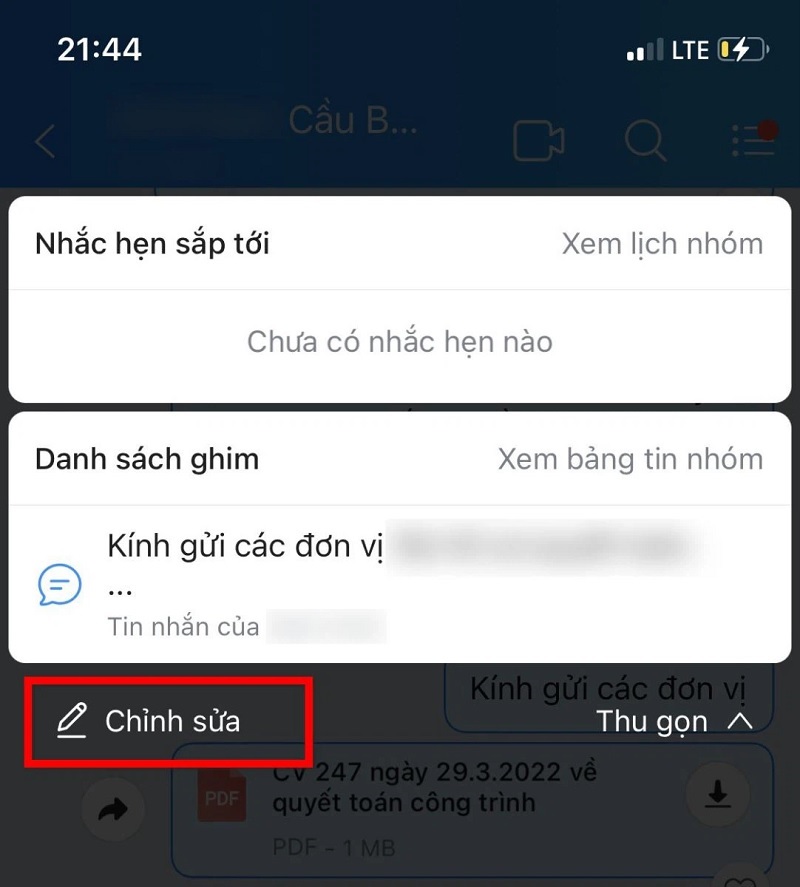 Nhấn nút Chỉnh sửa