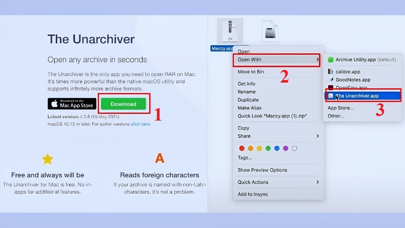 Giải nén file RAR bằng The Unarchiver trên MacBook Giải nén file RAR bằng The Unarchiver trên MacBook