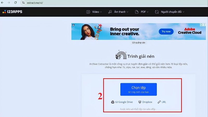 Cách giải nén file RAR trên Mac online, không cần cài đặt bước 2 Cách giải nén file RAR trên Mac online, không cần cài đặt bước 2