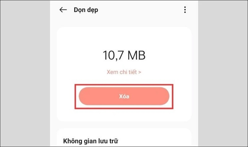 Nhấn nút Xóa